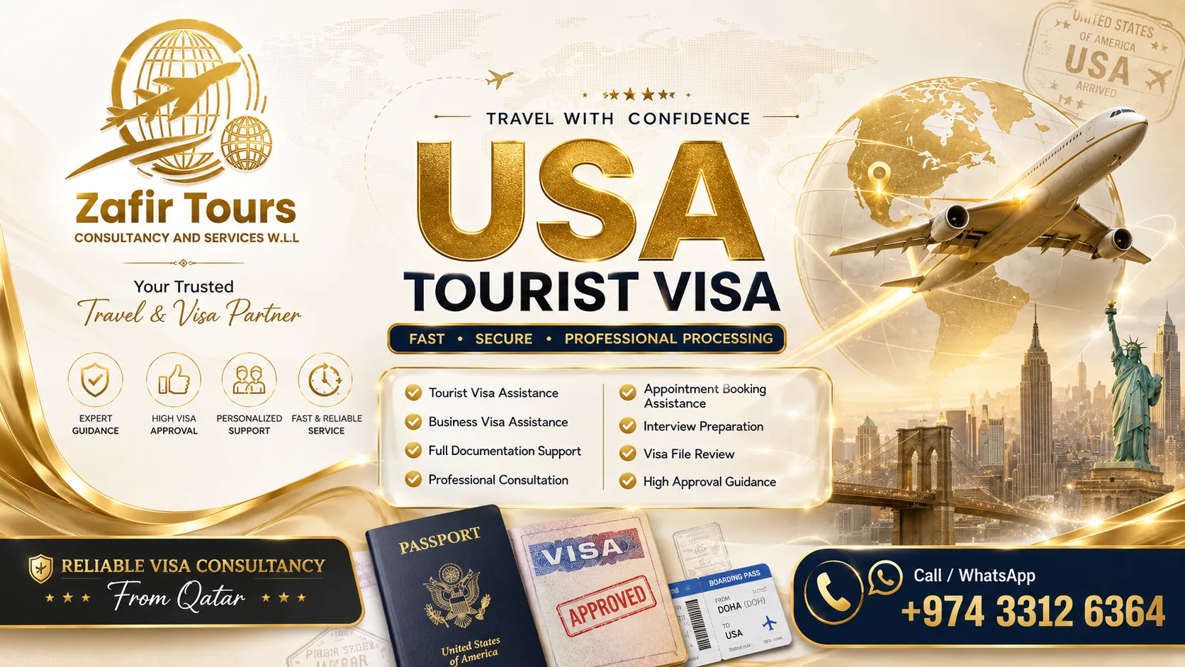 USA Visa from Qatar: Requirements, Fees and Process